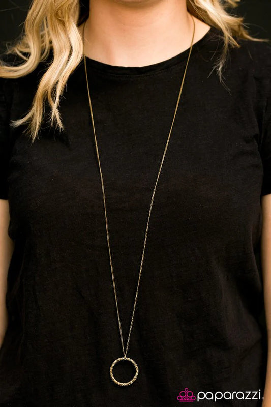 Paparazzi Necklace ~ Nice Ice - Brass