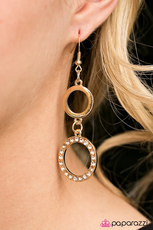 Paparazzi Earring ~ Classy and Bubbly - Gold