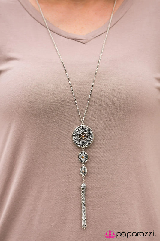 Paparazzi Necklace ~ Courage Is My Compass - Brown