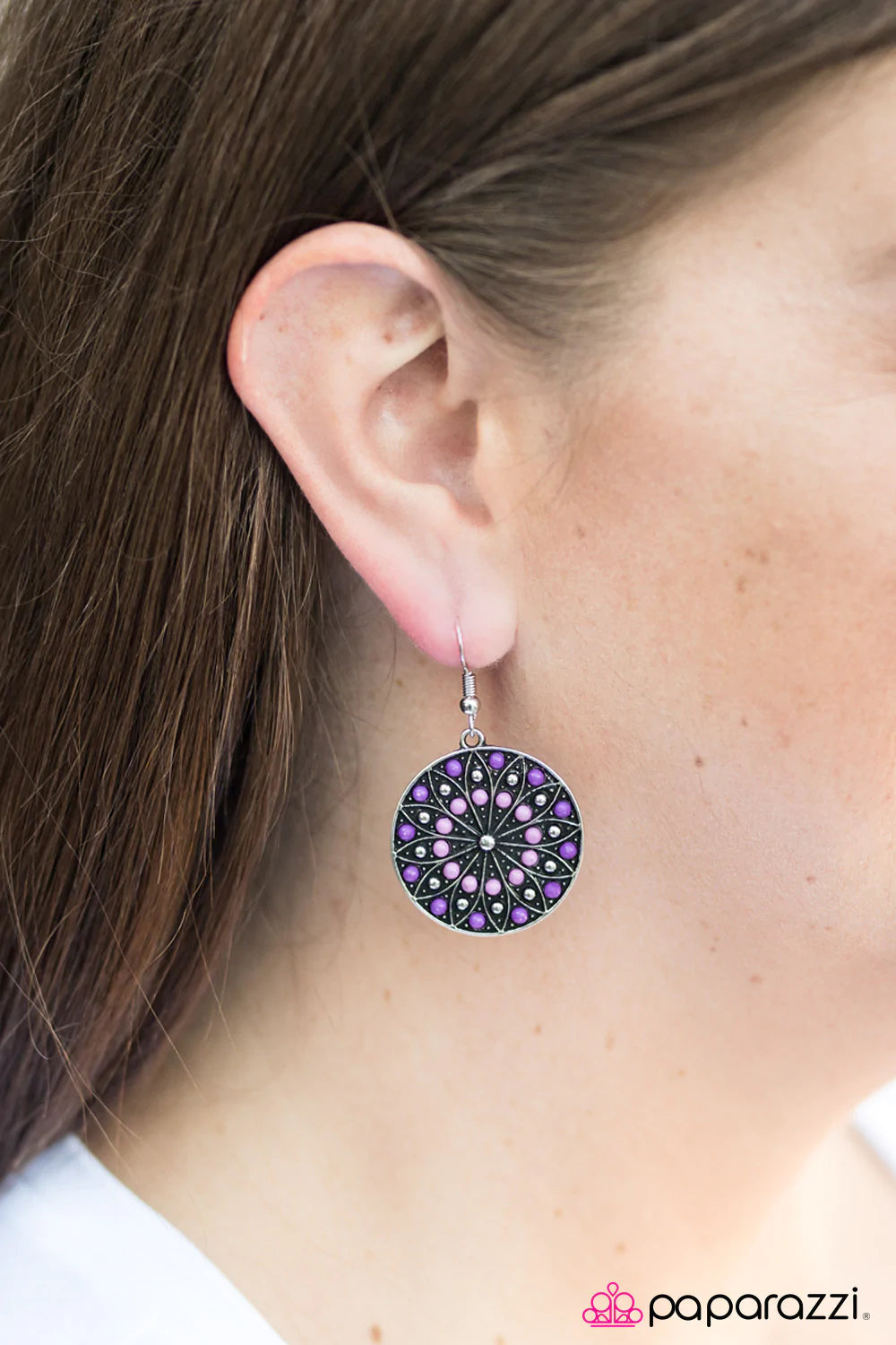 Paparazzi Earring ~ Grow Free, Wild Flower  - Purple