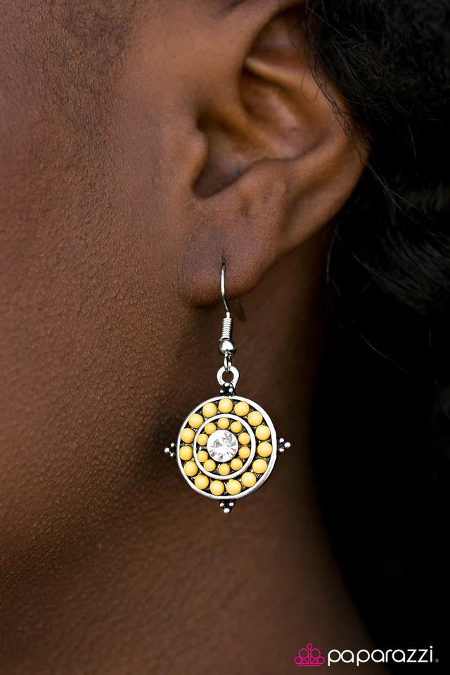 Paparazzi Earring ~ One Step Closer To Summer - Yellow