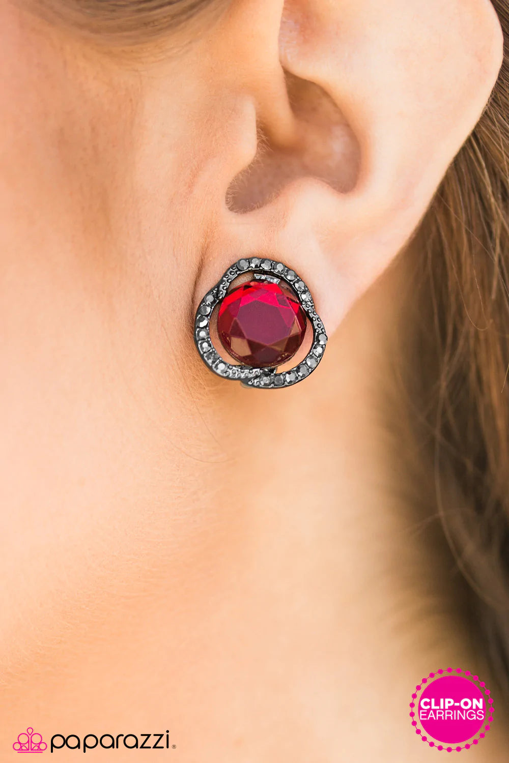 Paparazzi Earring ~ Grand Duchess - Red