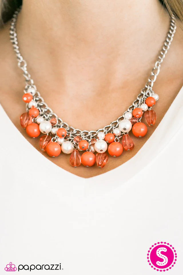Paparazzi Necklace ~ Vintage Vindication - Orange