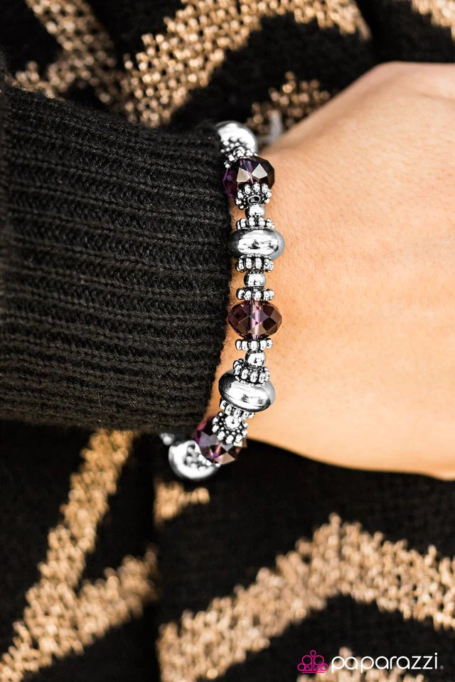Paparazzi Bracelet ~ GLEAM Girl - Purple