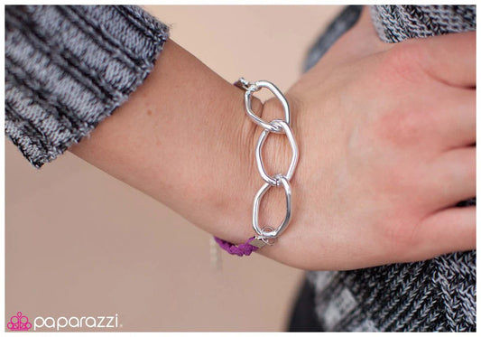 Paparazzi Bracelet ~ Caught in the Middle - Purple