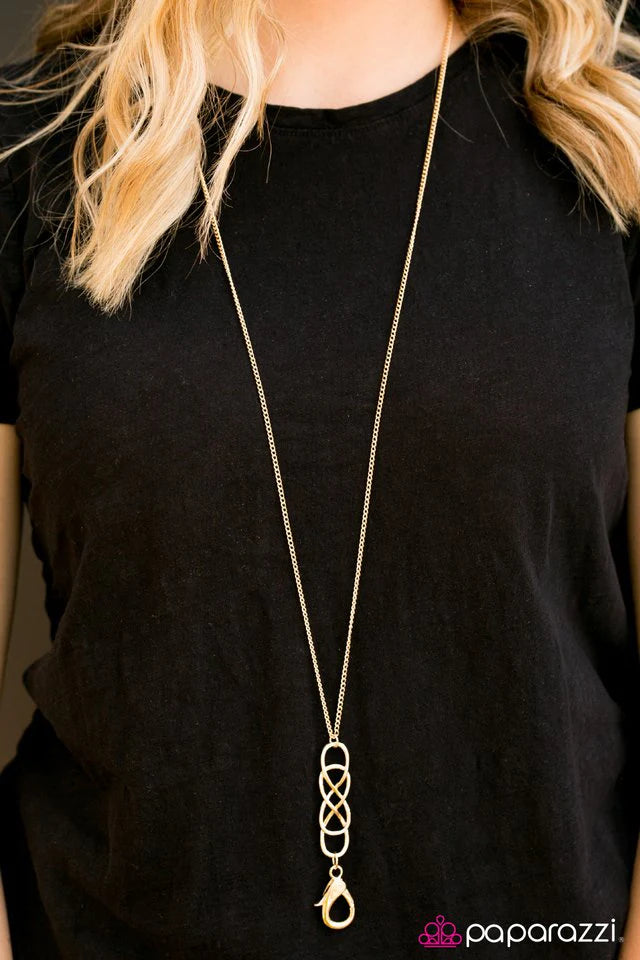 Paparazzi Necklace ~ Measured By Moments - Gold