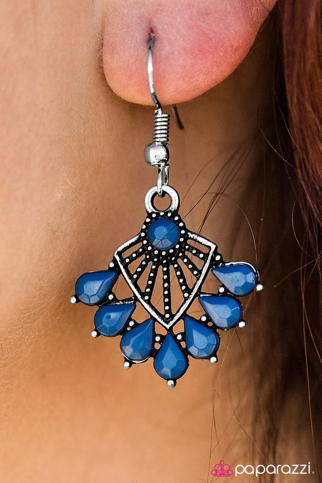 Paparazzi Earring ~ Find Me Under The Palms - Blue