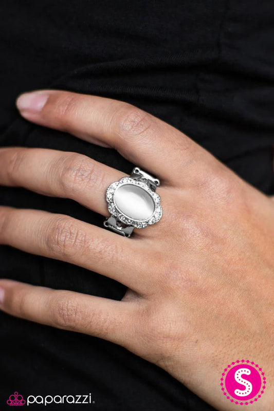 Paparazzi Ring ~ April Showers Bring MOON-Flowers - White