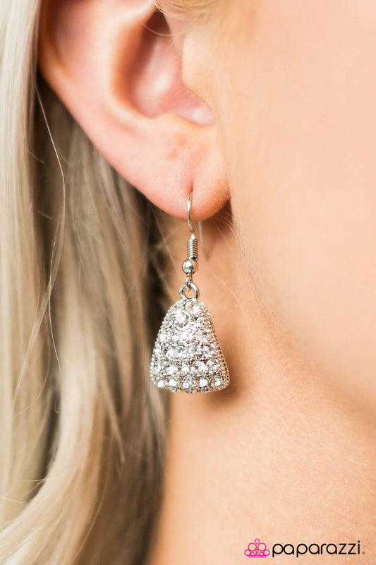 Paparazzi Earring ~ My Time To Shine - White