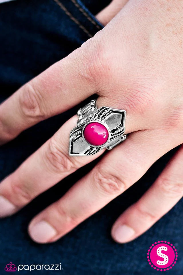 Paparazzi Ring ~ BEAD Courageous - Pink