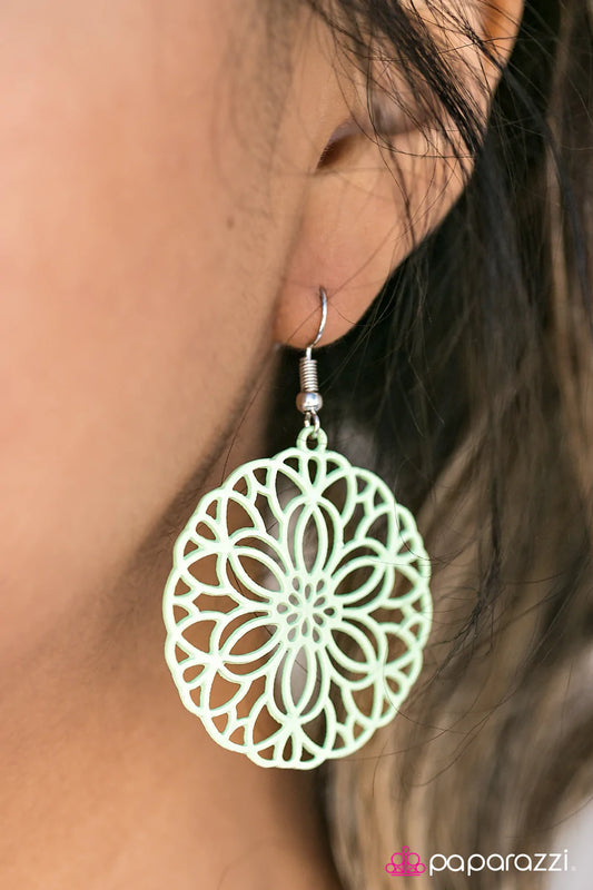 Paparazzi Earring ~ Having A Merry Time - Green