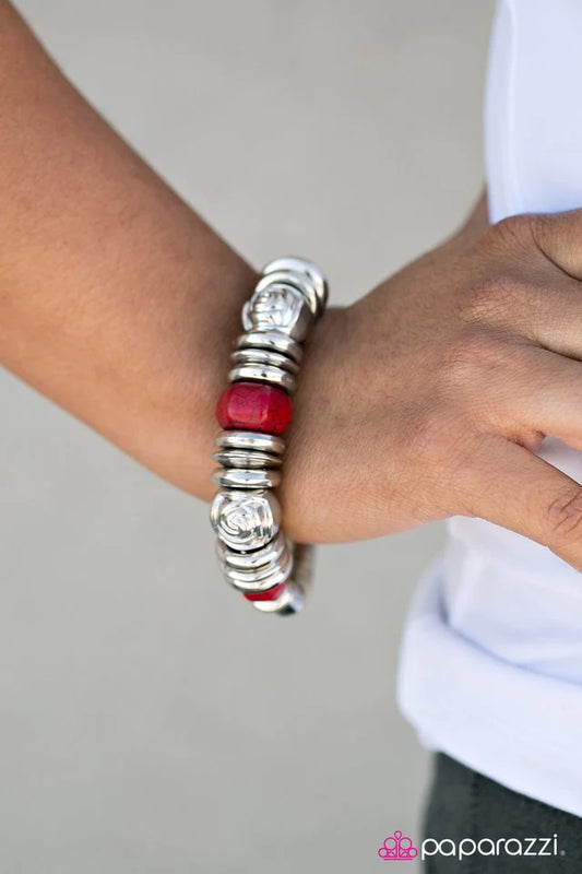 Paparazzi Bracelet ~ At the Right Time, In the Right Place - Red