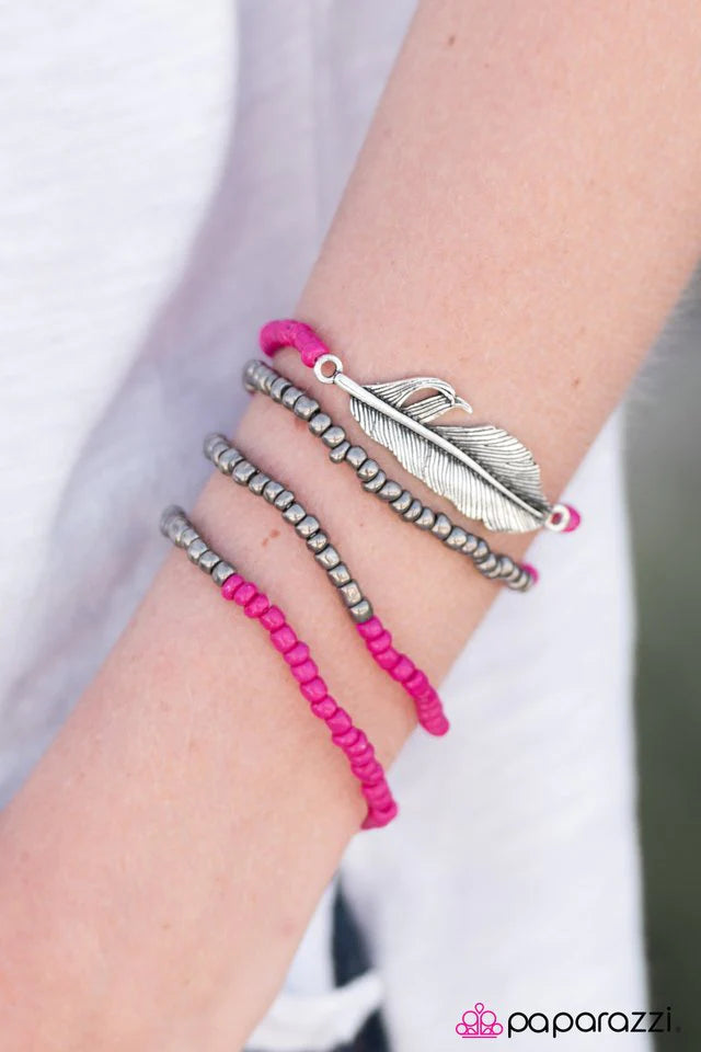 Paparazzi Bracelet ~ Thunderbird - Pink