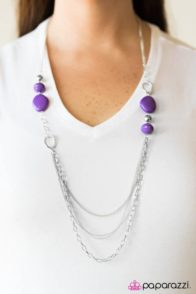 Paparazzi Necklace ~ Caribbean Rainbow - Purple