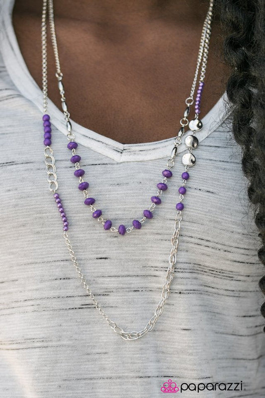 Paparazzi Necklace ~ The Heat Is On - Purple