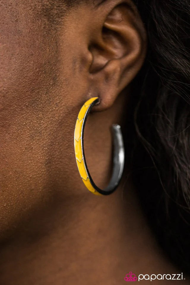 Paparazzi Earring ~ Need For Speed - Yellow