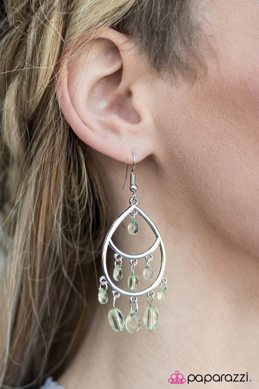 Paparazzi Earring ~ Sparkling Soiree - Green