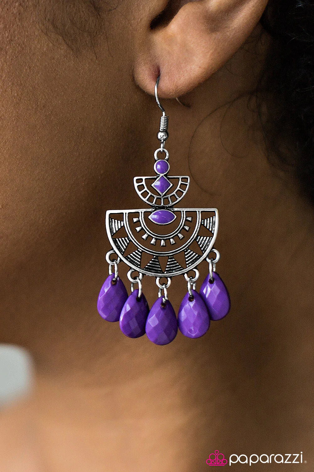 Paparazzi Earring ~ Florida Flirt - Purple