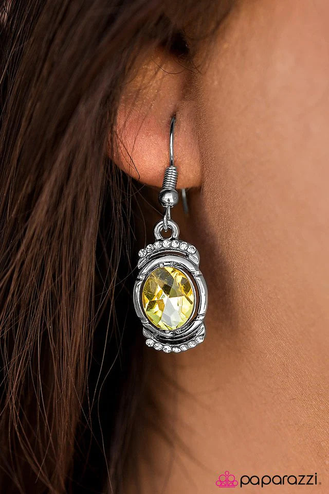 Paparazzi Earring ~ Miami Majesty - Yellow