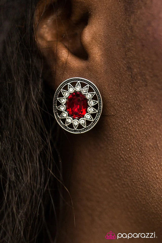 Paparazzi Earring ~ Just A Glimmer - Red