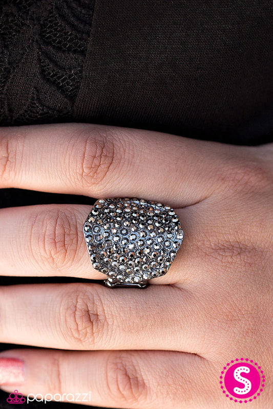 Paparazzi Ring ~ Shield Of Sparkle - Black