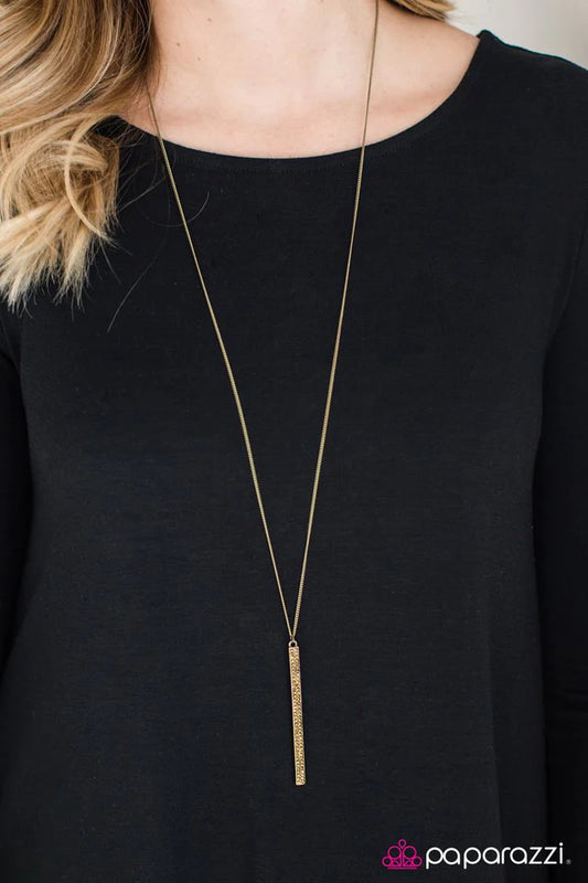 Paparazzi Necklace ~ Seattle Skyline - Brass