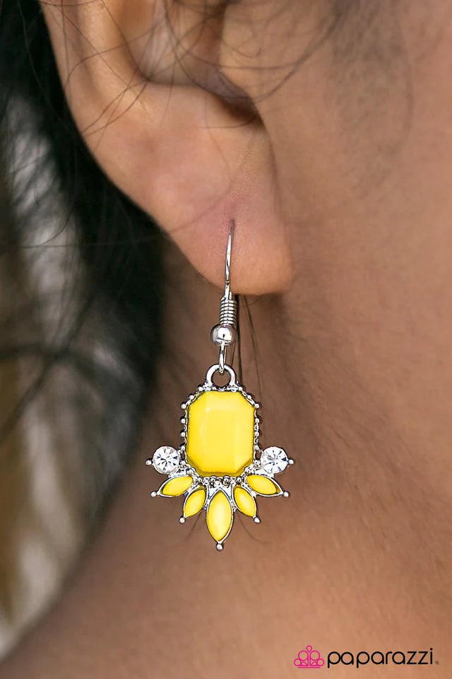 Paparazzi Earring ~ Portland Party - Yellow