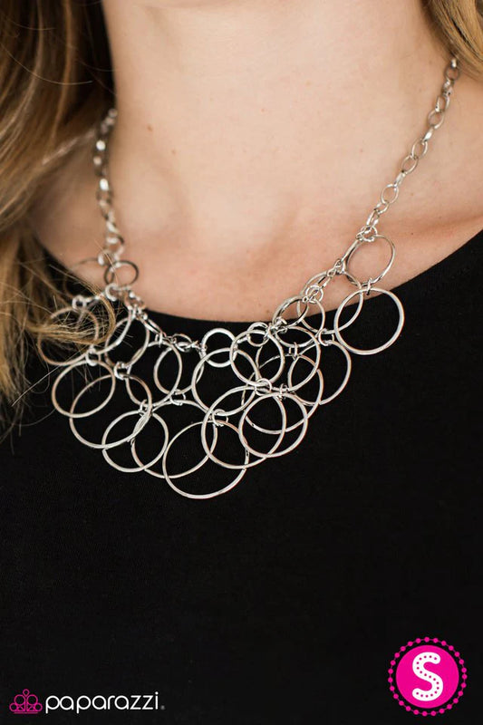Paparazzi Necklace ~ Step Into The Bling Ring - Silver