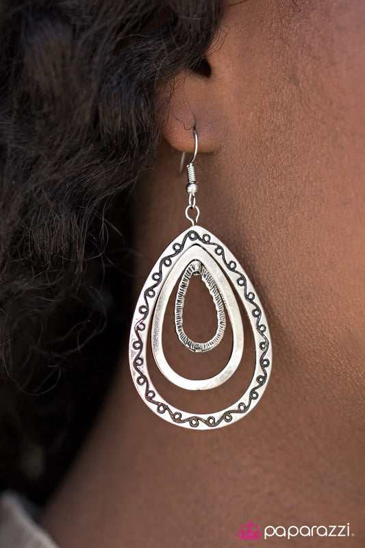 Paparazzi Earring ~ The Drylands - Silver