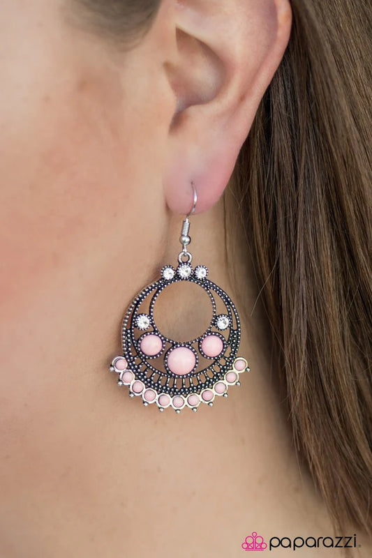 Paparazzi Earring ~ Dont Give A GLAM - Pink