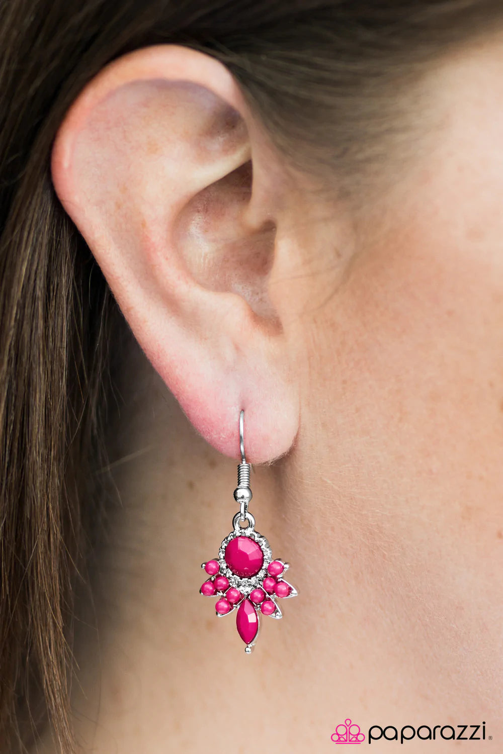 Paparazzi Earring ~ Palm Beach Party - Pink