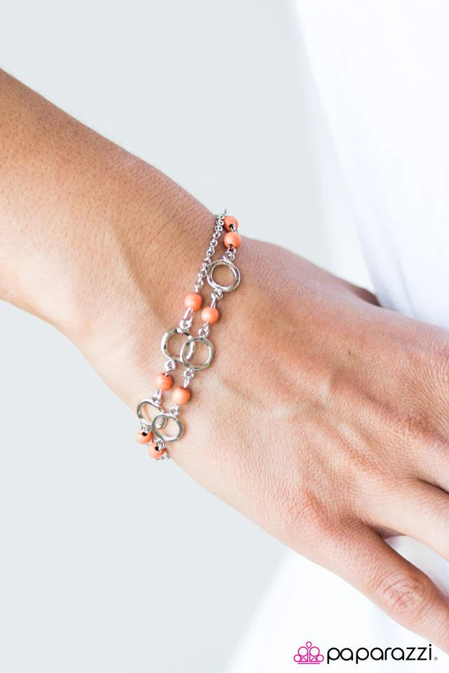 Paparazzi Bracelet ~ Beach Therapy - Orange