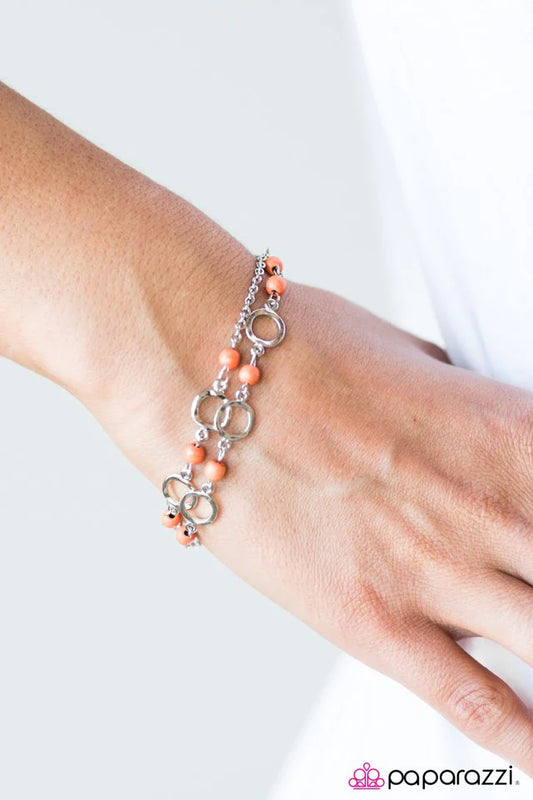 Paparazzi Bracelet ~ Beach Therapy - Orange