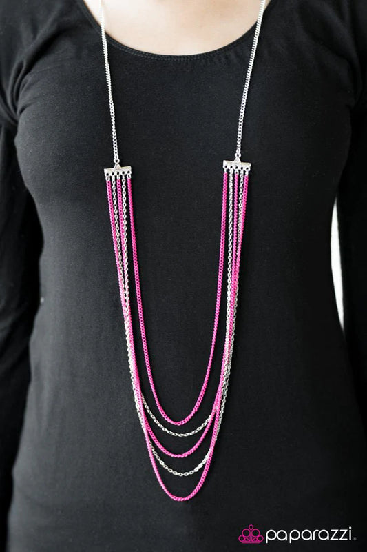 Paparazzi Necklace ~ The Rebel In Me - Pink