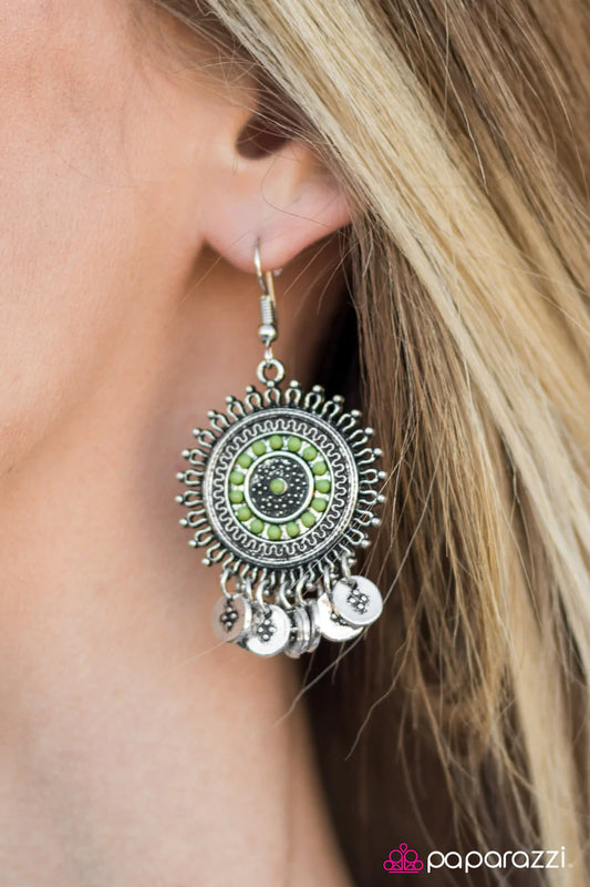 Paparazzi Earring ~ Sonoran Sunshine - Green