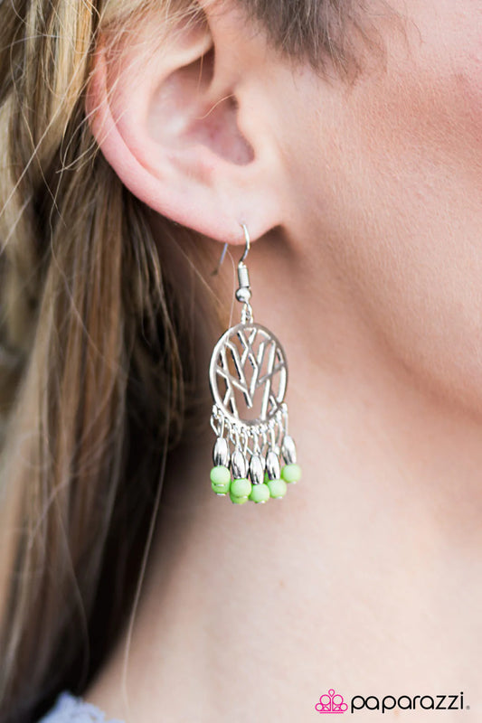 Paparazzi Earring ~ Sahara Storms - Green