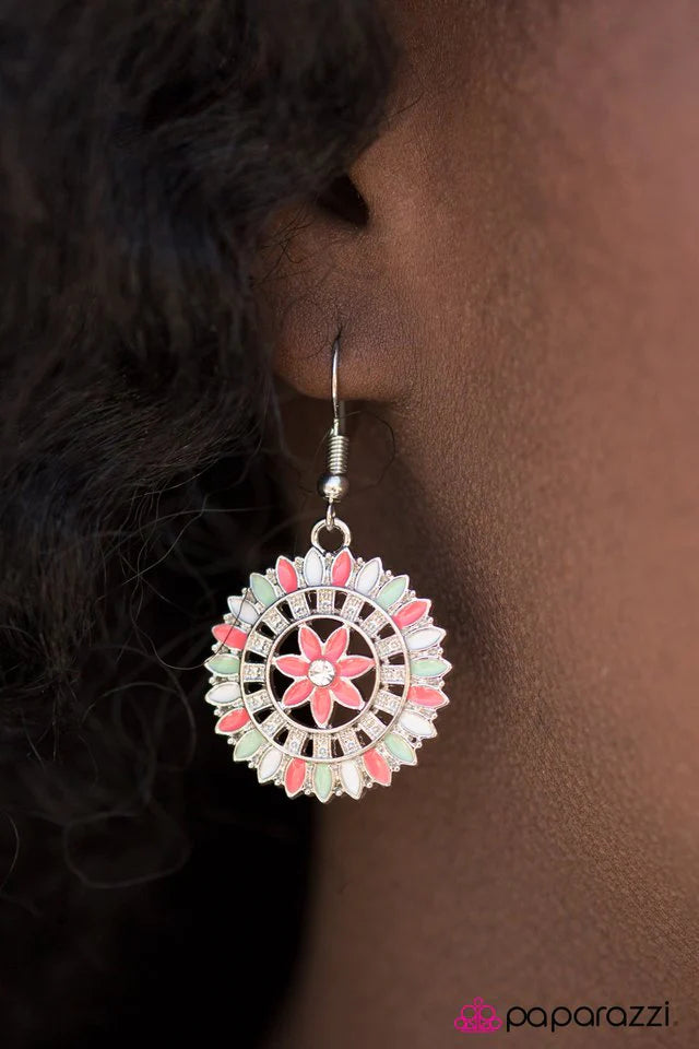 Paparazzi Earring ~ Primrose Pinwheels - Multi