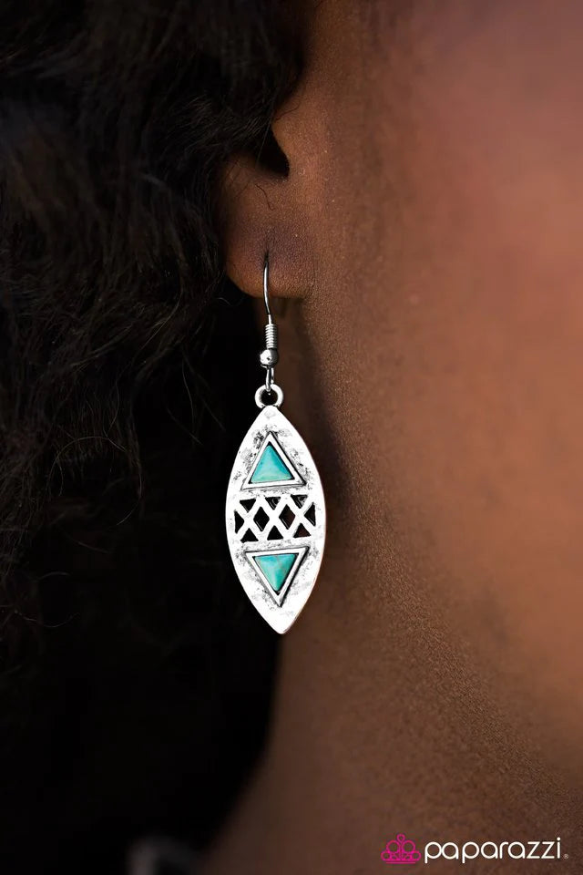 Paparazzi Earring ~ Beautifully Beastly - Blue