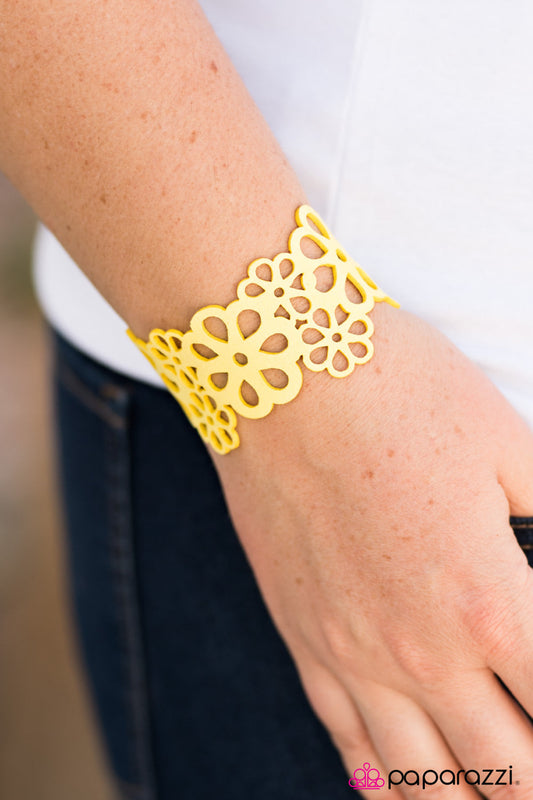 Paparazzi Bracelet ~ Lifes A Garden - Yellow