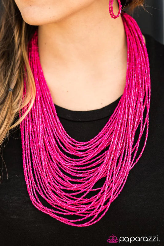 Paparazzi Necklace ~ Ice Storm - Pink