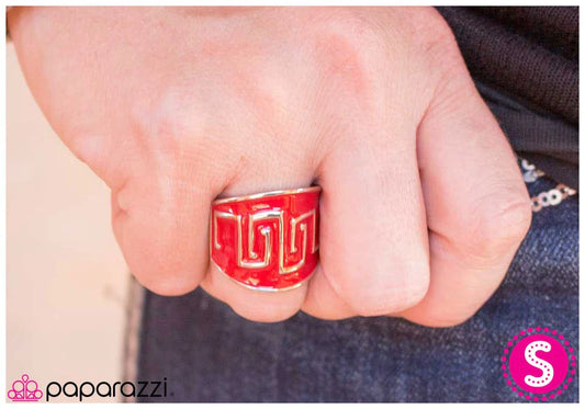 Paparazzi Ring ~ Aztec Heir - Red