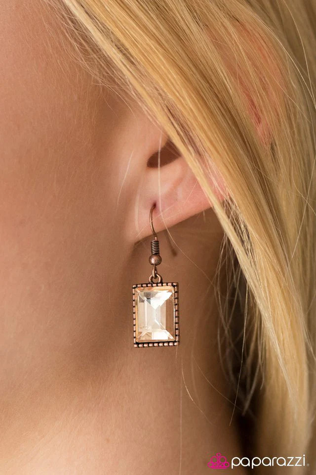 Paparazzi Earring ~ Who Is The Fairest Of Them All? - Copper
