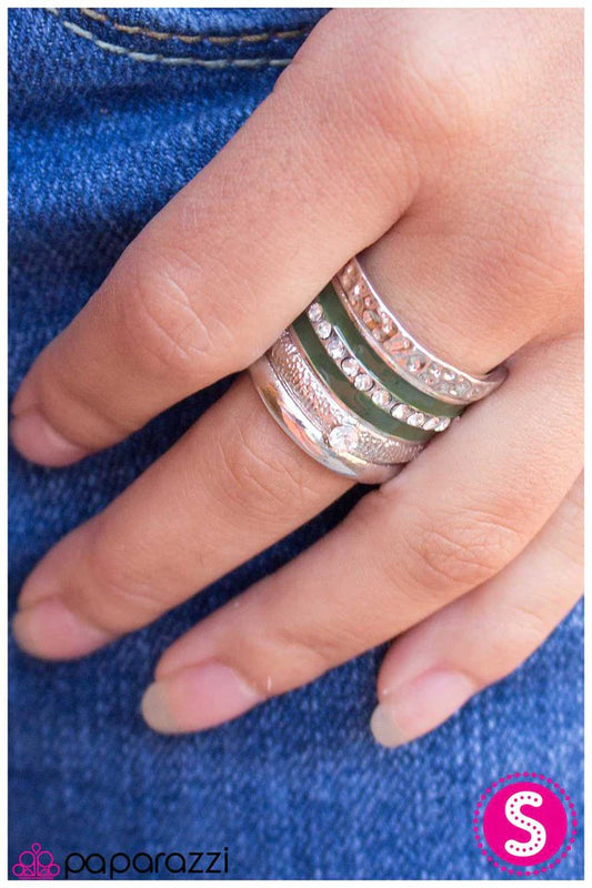 Paparazzi Ring ~ Stack the Deck - Green