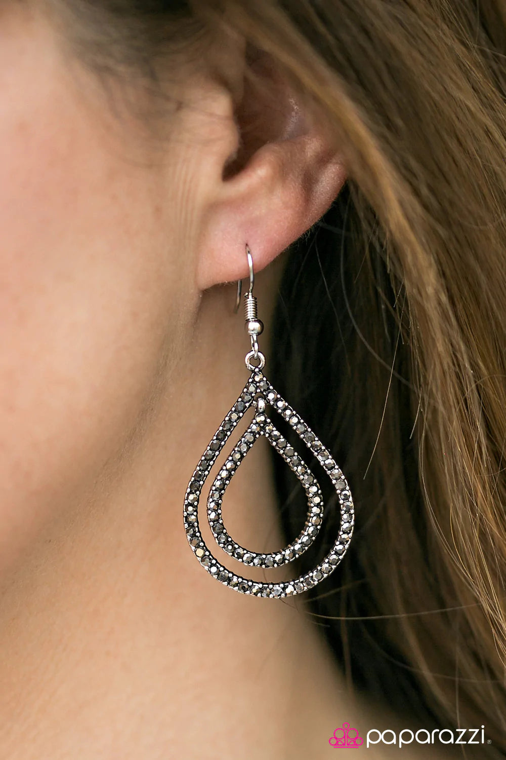 Paparazzi Earring ~ Monsoon Sparkle - Silver