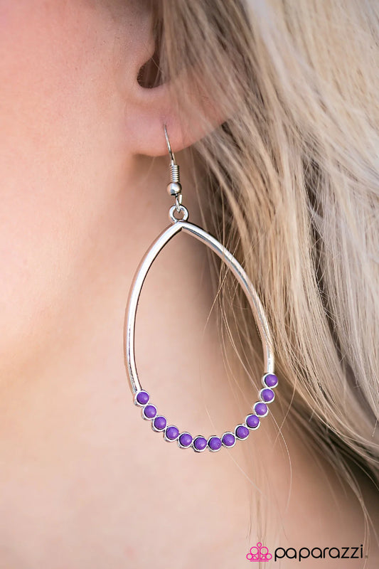 Paparazzi Earring ~ Its Raining, Its Pouring - Purple