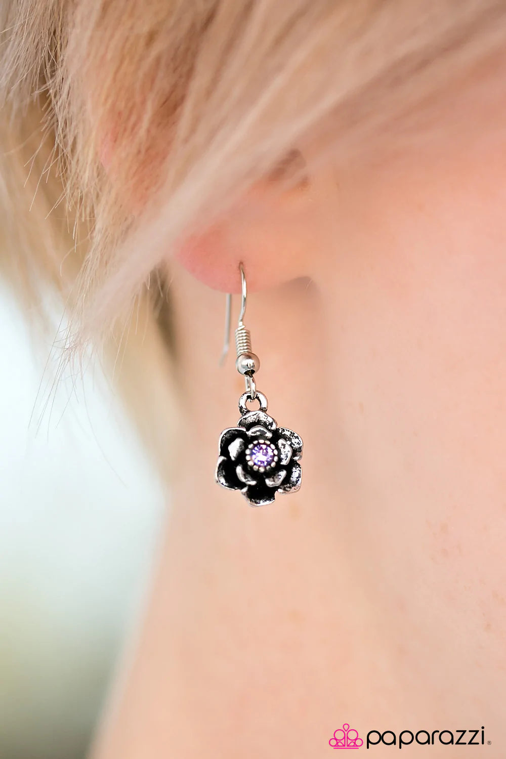 Paparazzi Earring ~ Where The Flowers Bloom - Purple