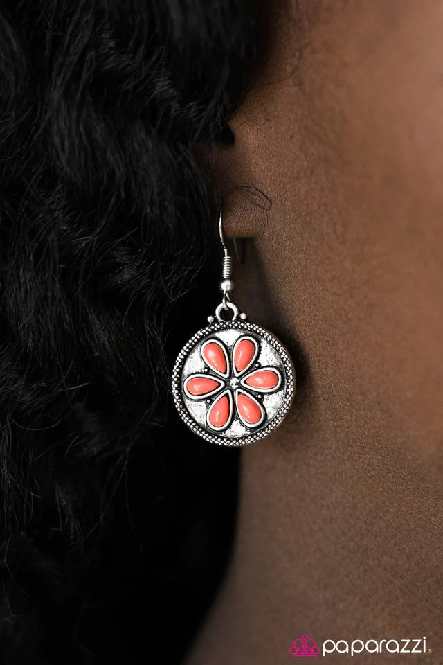 Paparazzi Earring ~ Bet Your Bottom SAND-Dollar - Orange