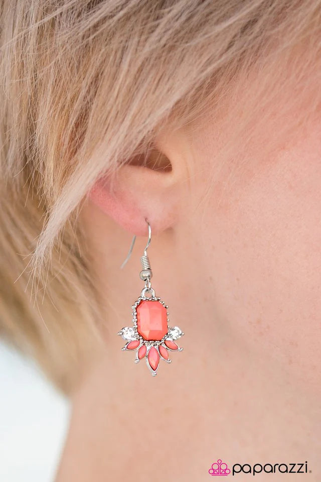 Paparazzi Earring ~ Portland Party - Orange