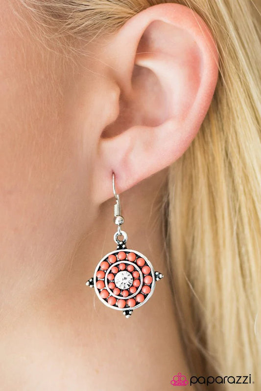 Paparazzi Earring ~ One Step Closer To Summer - Orange