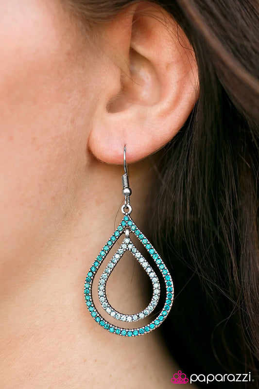 Paparazzi Earring ~ Monsoon Sparkle - Blue